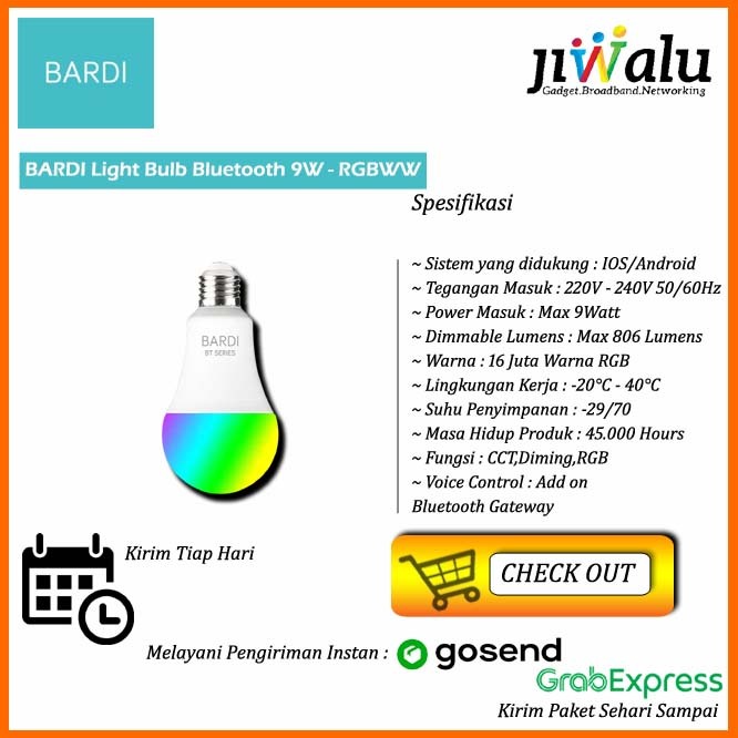 BARDI Light Bulb Bluetooth 9W – RGBWW