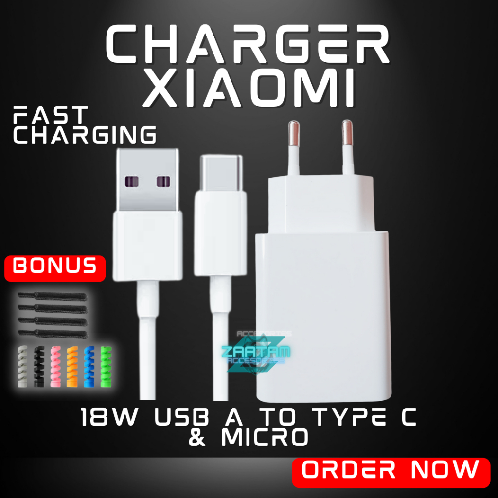 CHARGER XIAOMI FAST CHARGING 18W 22.5W USB MICRO DAN TYPE C