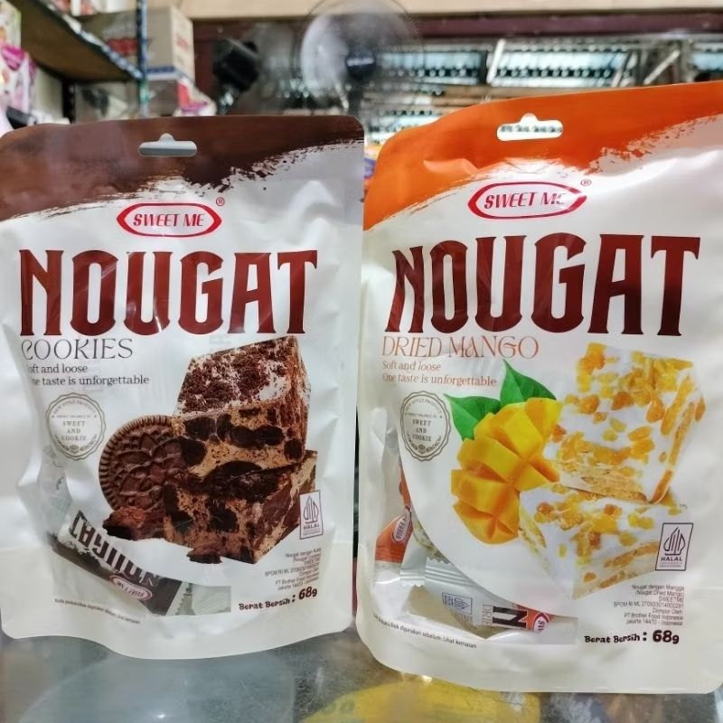 

Nougat sweet me 68gr /nougat dried mango dan nougat cookies