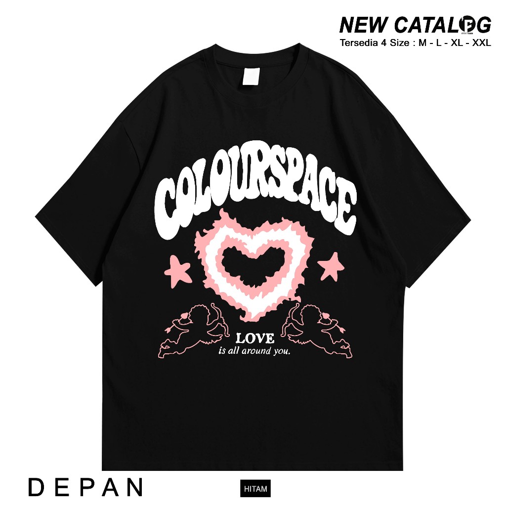 [HOT] T Shirt Heavyweight DISTRO - Colourspace - Lovish Black