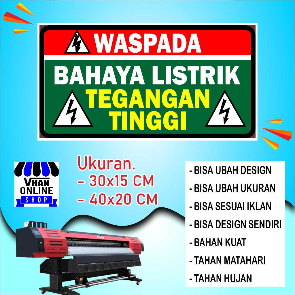 

Cetak Sticker Tempelan Peringatan tegangan tinggi Hijau