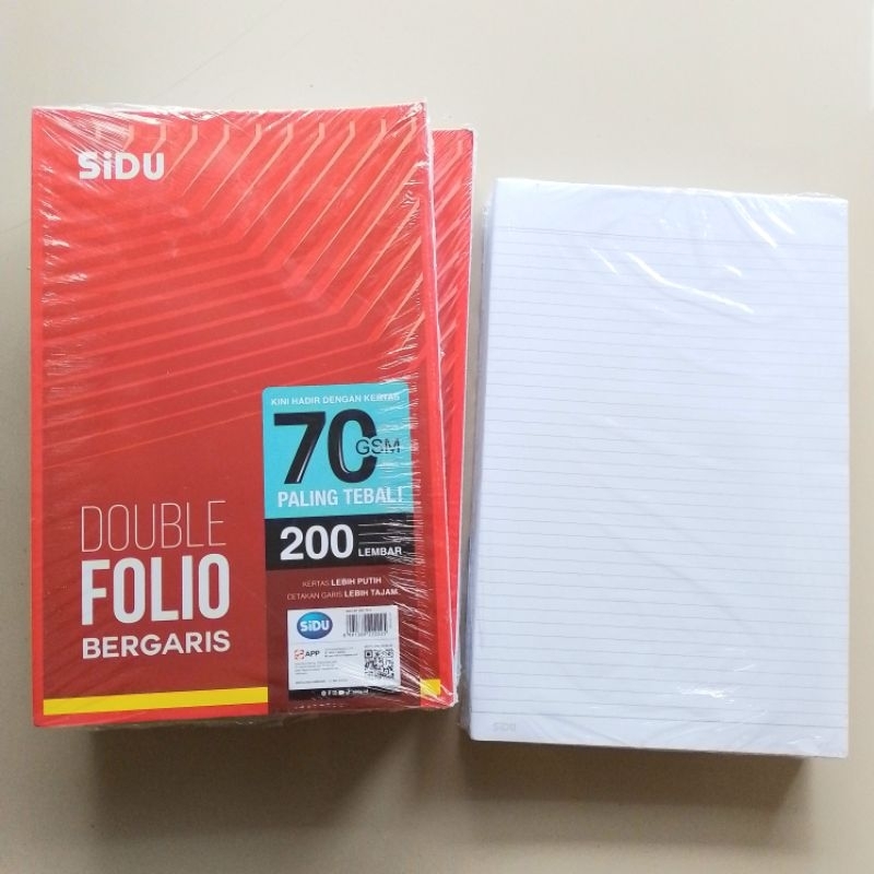 

Double Folio Bergaris Sidu Sinar Dunia 200 Lembar 70 gr ( Pak ) [ Original ]