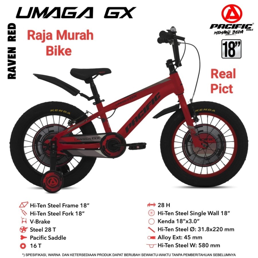 Sepeda Anak Bmx Pacific Umaga GX 18 Inch Sepeda BMX 18 Inch Pacific Batman Umaga GX Ban Jumbo