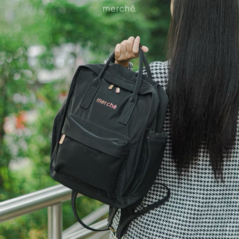 MERCHE BREE BAG TAS BACKPACK PRELOVED TAS PUNGGUNG HITAM WATERPROFFL