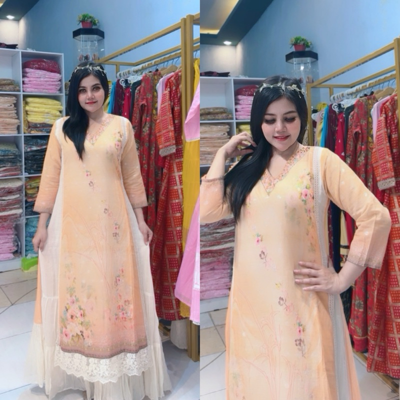 gamis lidah katun rempel