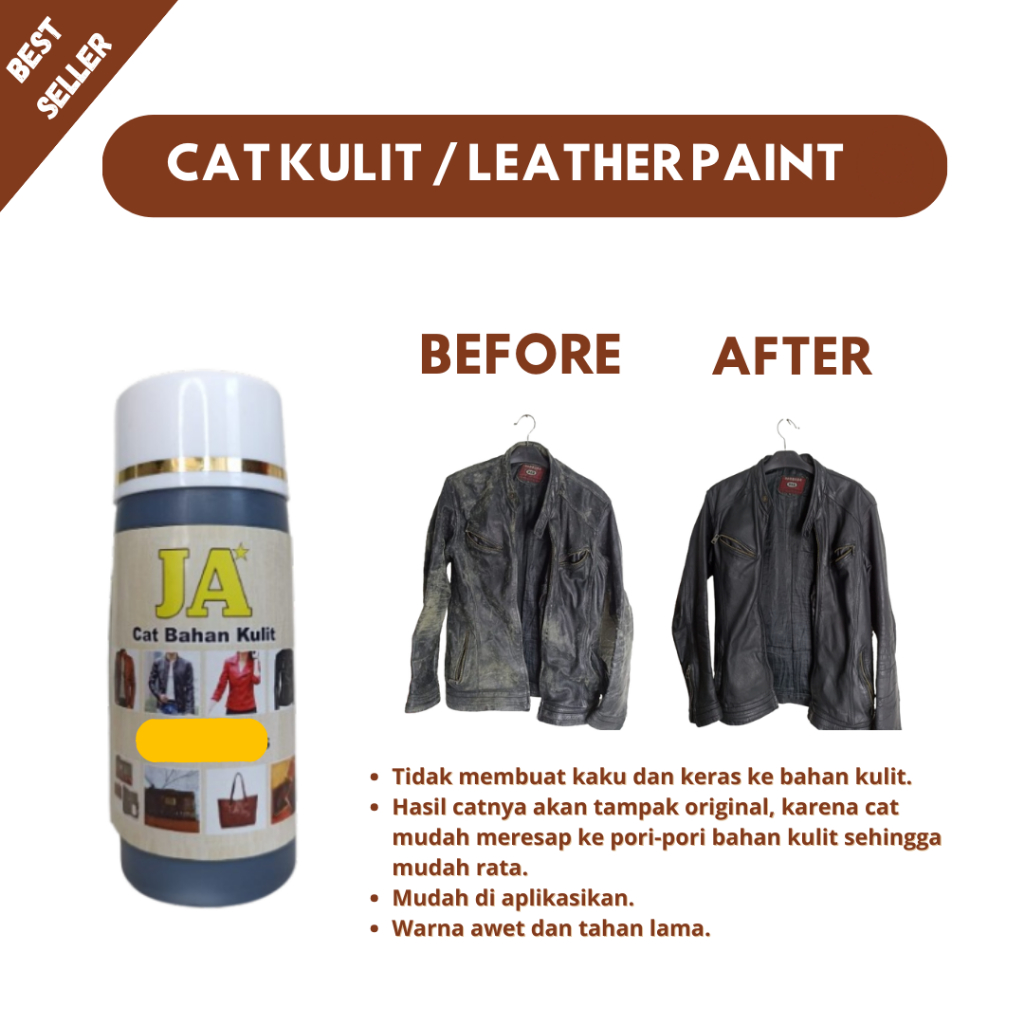 Cat Tas Kulit / Cat Sepatu Kulit / Cat Dompet Kulit / Cat Jaket Kulit Warna Hitam - Jembar Asih