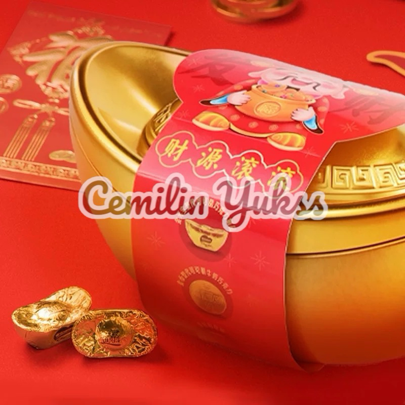 

Chocolate Yuanbao Gold Treasure Box Coklat Imlek Yuanbao Gold Coklat Caisen Yuanbao