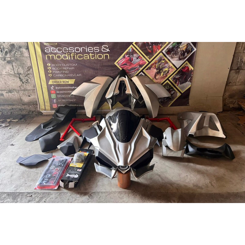 Fullbodi full fairing fullset model Ninja H2r pnp utk Ninja 250fi