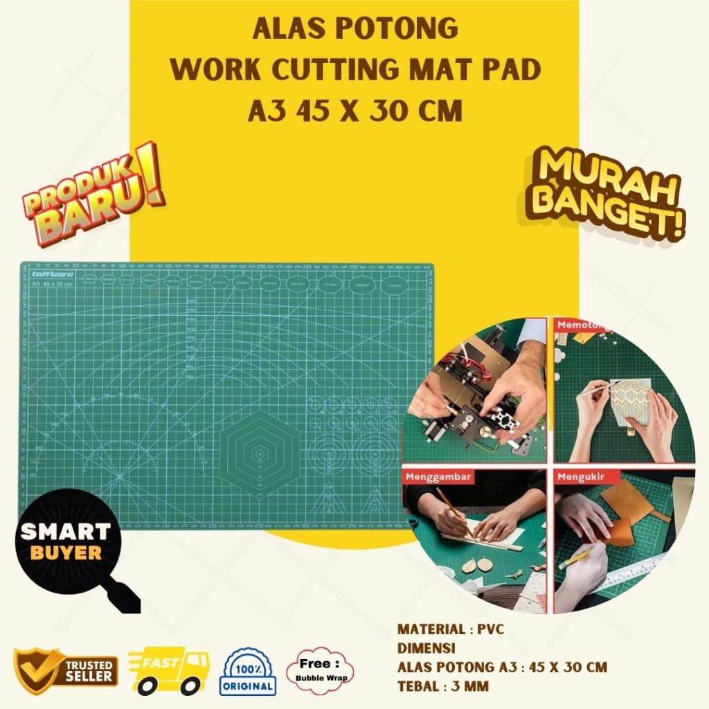 

Alas Potong Papan Kerja Cutting Mat A3 45 X30 cm Working Pad