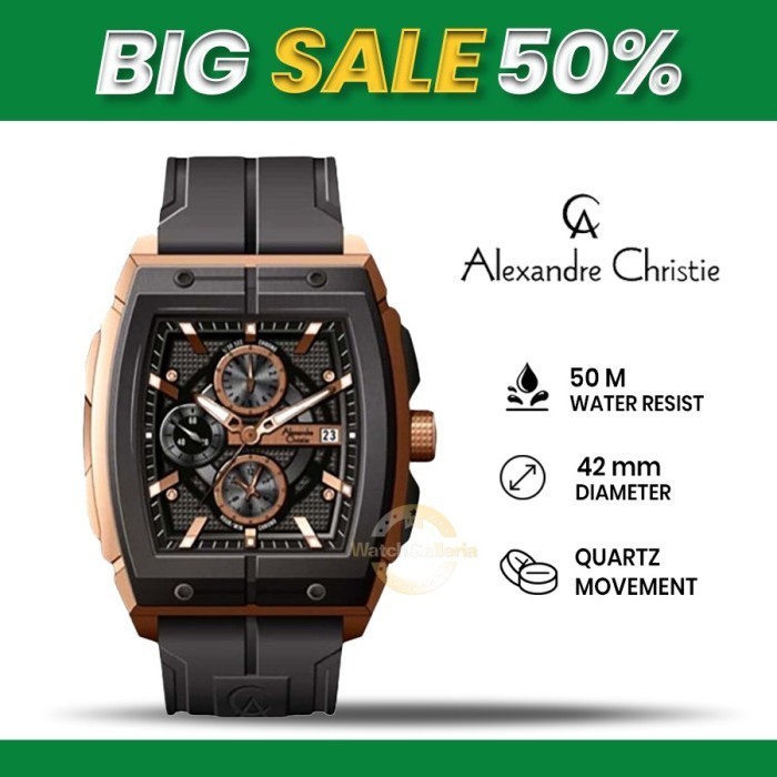 SALE Jam Tangan Pria Alexandre Christie AC 6598 MC RBRBA Original Resmi