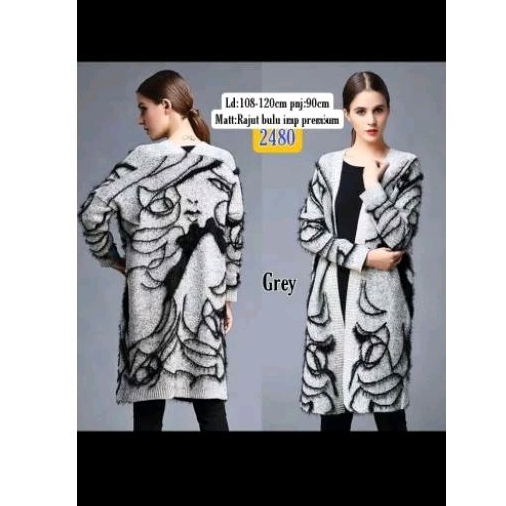 Cardigan rajut bulu irap premium