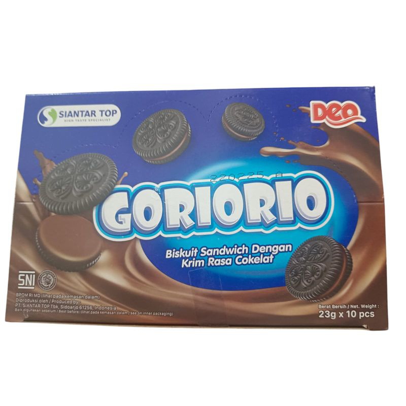 

Goriorio biskuit sandwich dengan krim rasa cokelat2.3g × 10 pcs