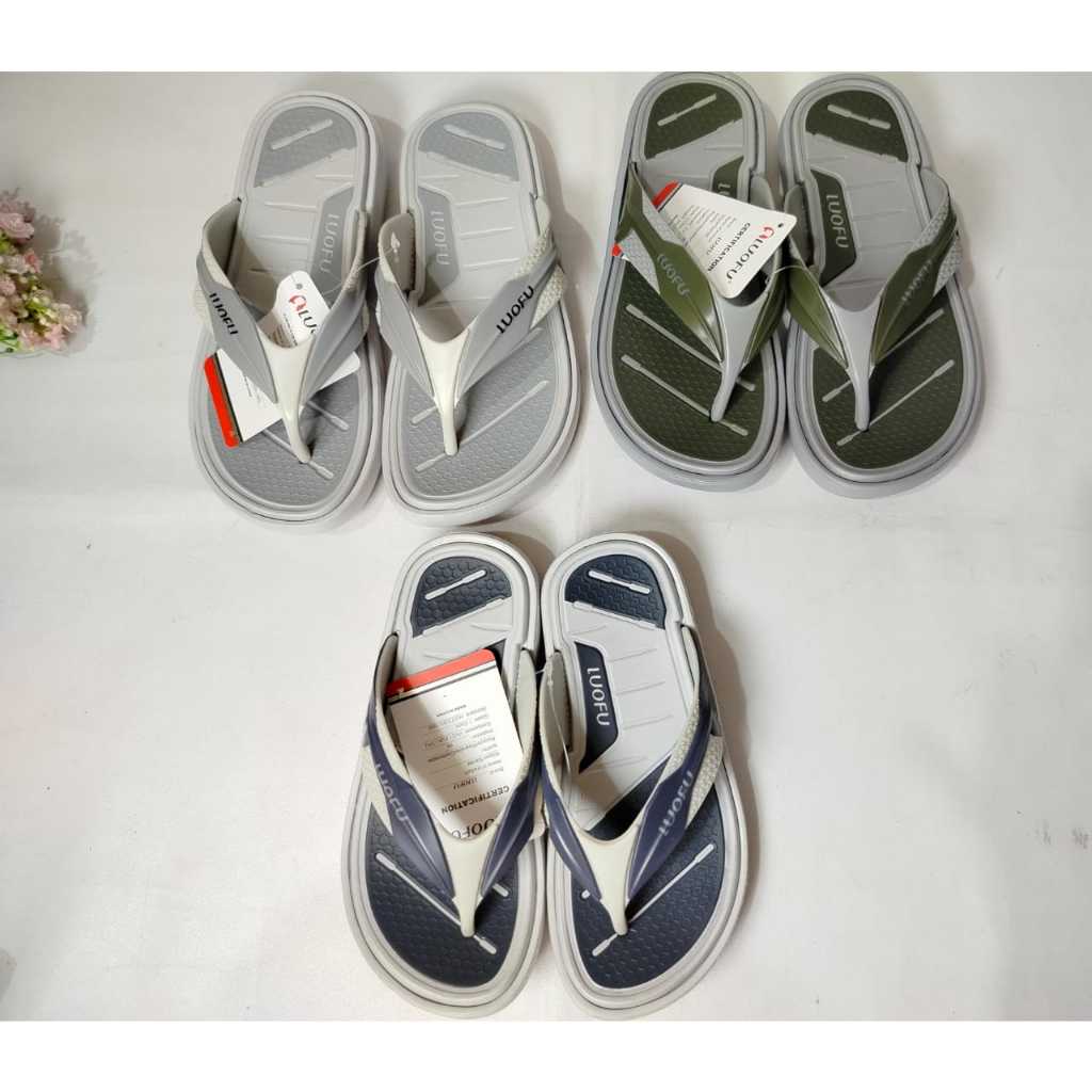 LUOFU ORIGINAL jelly sandal karet ABG PRIA LAKI LAKI empuk murah jepit anak anak import 1618