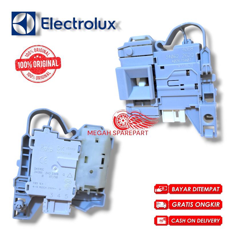 DOORLOCK DKS10628 MESIN CUCI ELECTROLUX EWF-80743 , EWF85843 , EWF12843 ,EWF8005EQWA ORIGINAL