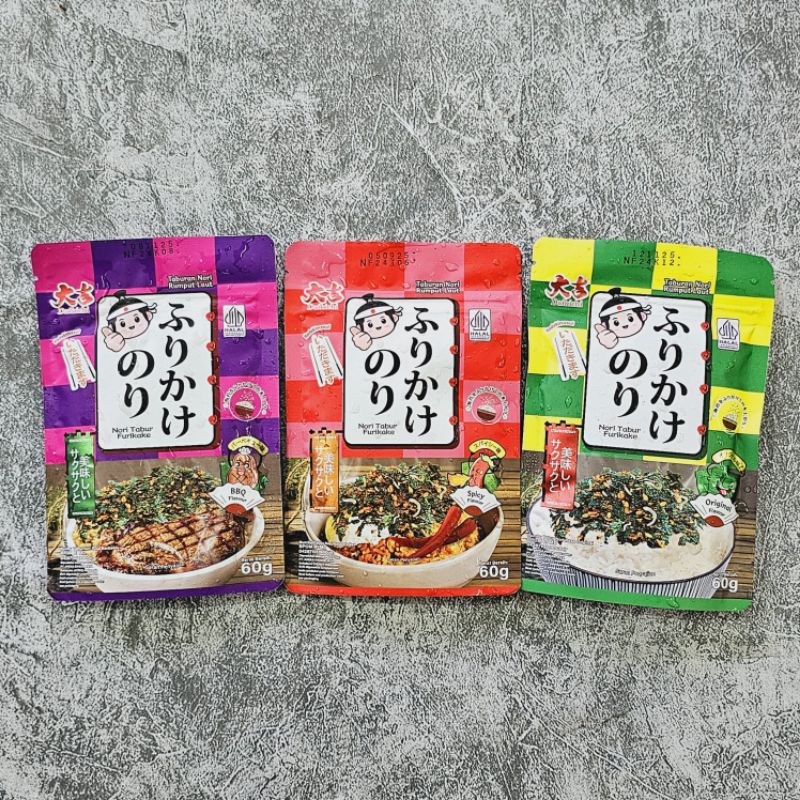 

Furikake Nori Tabur Dengan Varian Rasa Original | Pedas | Barbeque 60gr