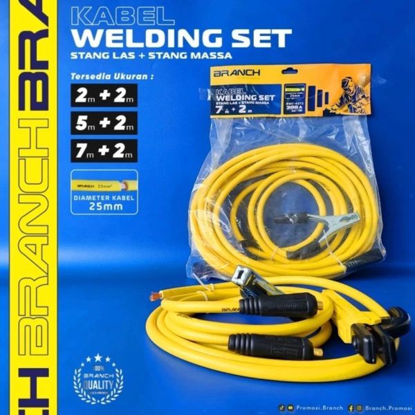 Kabel Welding Set (Stang Las 5M + Stang Massa 2M)  300A BWC-A052 Merk Branch