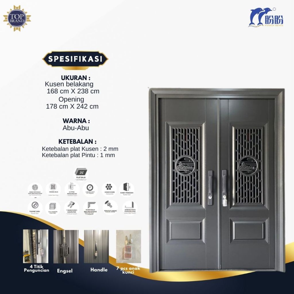 PINTU KAWAT NYAMUK BAJA PANPAN/PINTU DOUBLE/PINTU UTAMA/PINTU RUMAH/PINTU PANPAN