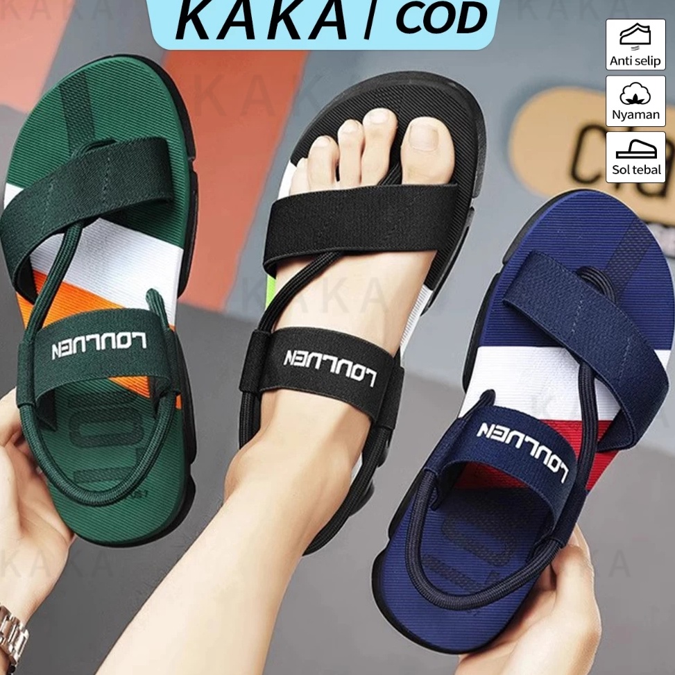KODE G42D sandal pria dewasa Sandal Gunung Sandal Jepit Pria Anti Slip Tali Belakang sandal slop pri