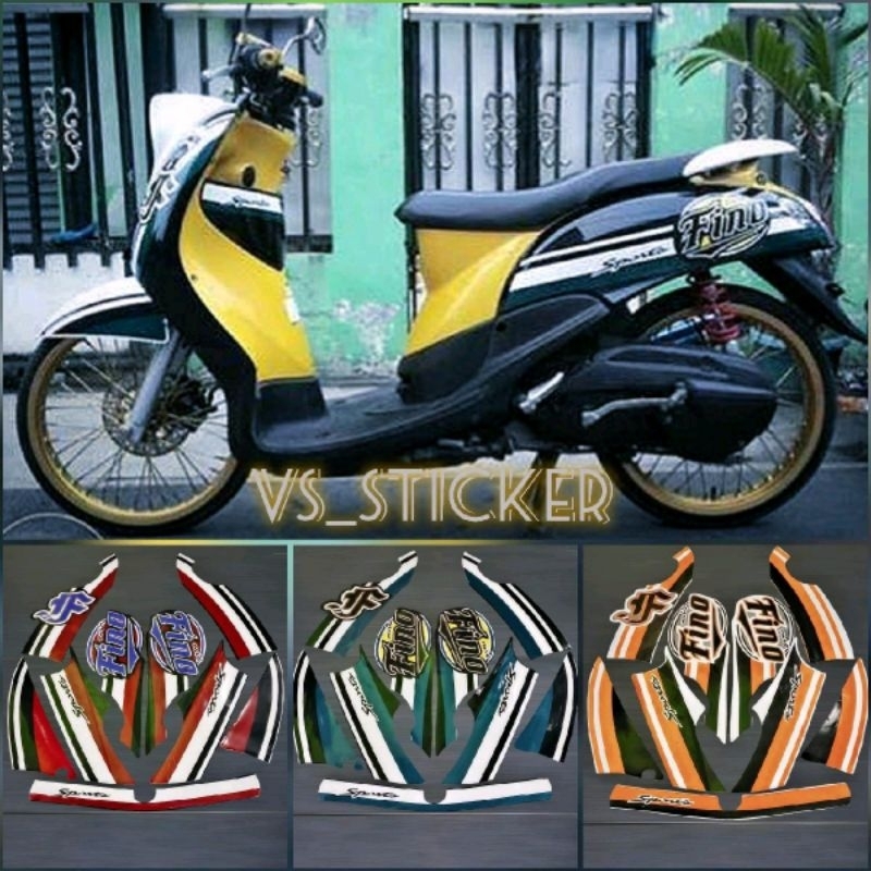 STRIPING LIST STANDART MOTOR FINO KARBU 2011 2012 MERAH HITAM PUTIH