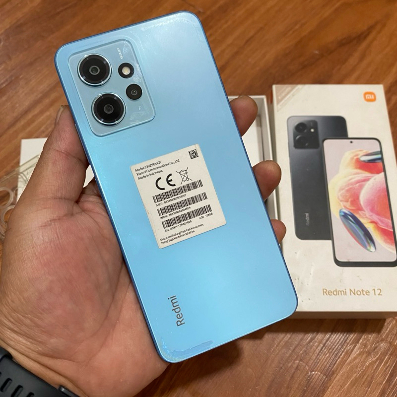 redmi note 12 ram 8/128gb second ex redmi resmi indonesia warna ice blue