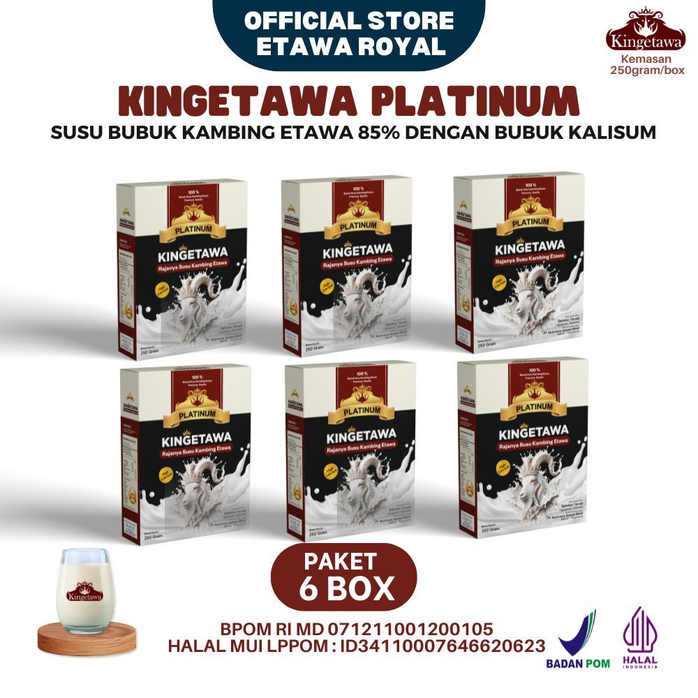 

Kingetawa Platinum Susu Etawa Paket 6 Box Kemasan 250gr