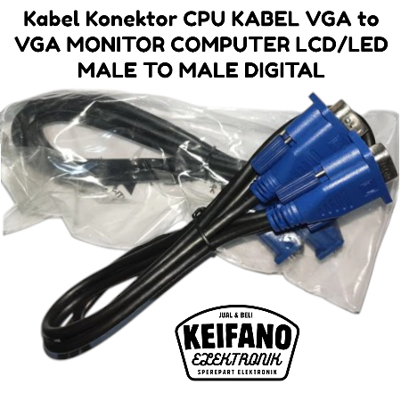 Kabel Konektor CPU Cable VGA Kabel VGA to VGAKABEL VGA MONITOR COMPUTER LCD/LED MALE TO MALE DIGITAL