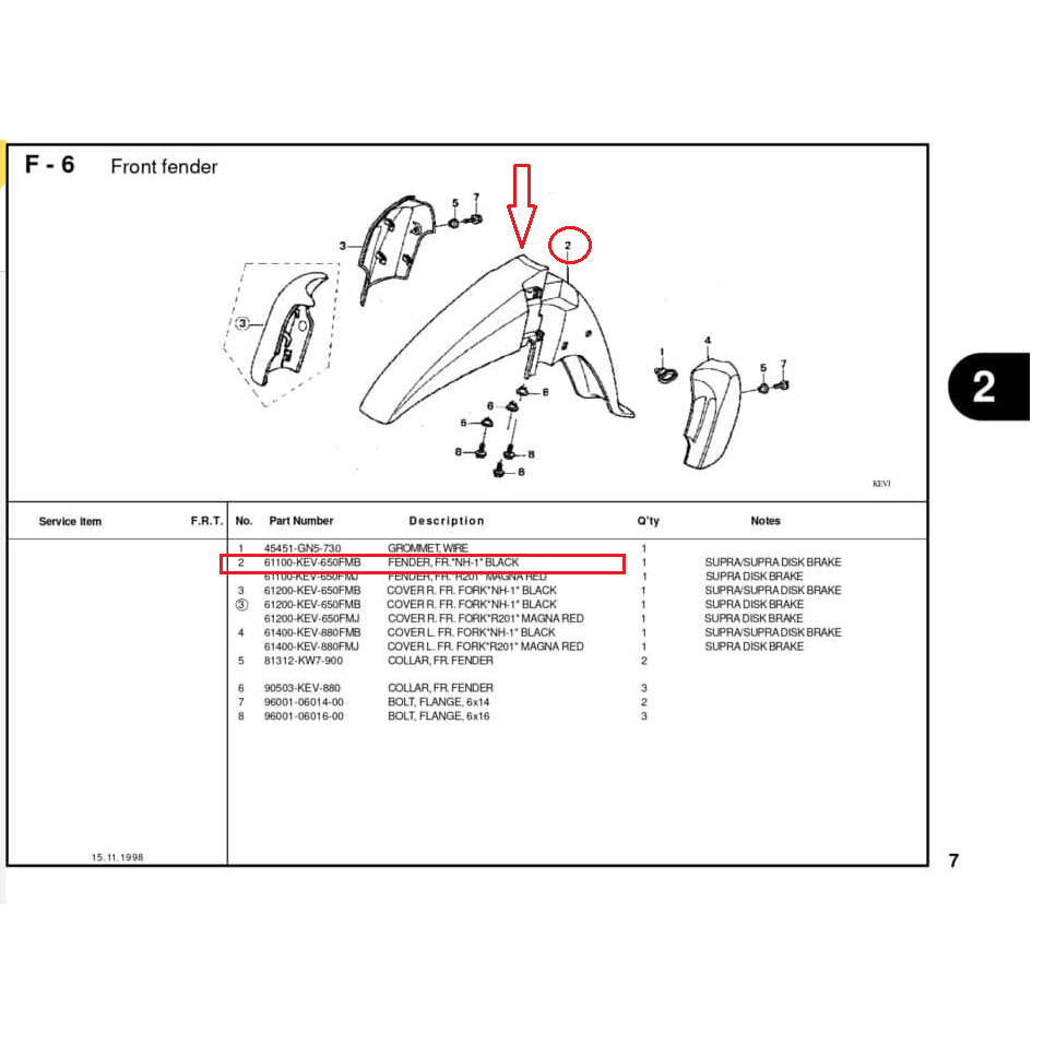 61100-KEV-880FMB SLEBOR SUPRA X 100% ORIGINAL PART ASTRA HONDA MOTOR HGP