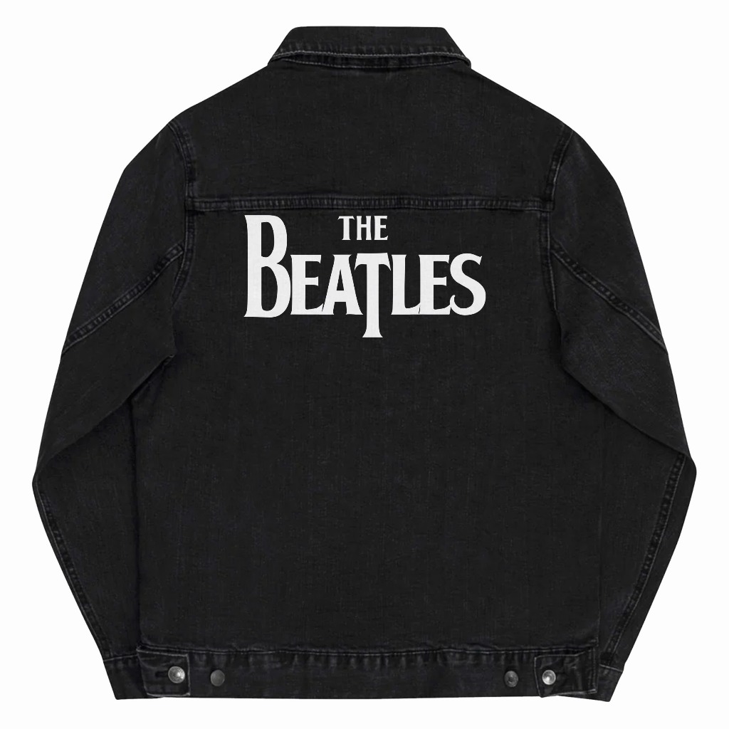 Yinyanks Jacket Denim The Beatles Font Jacket Jeans Hitam