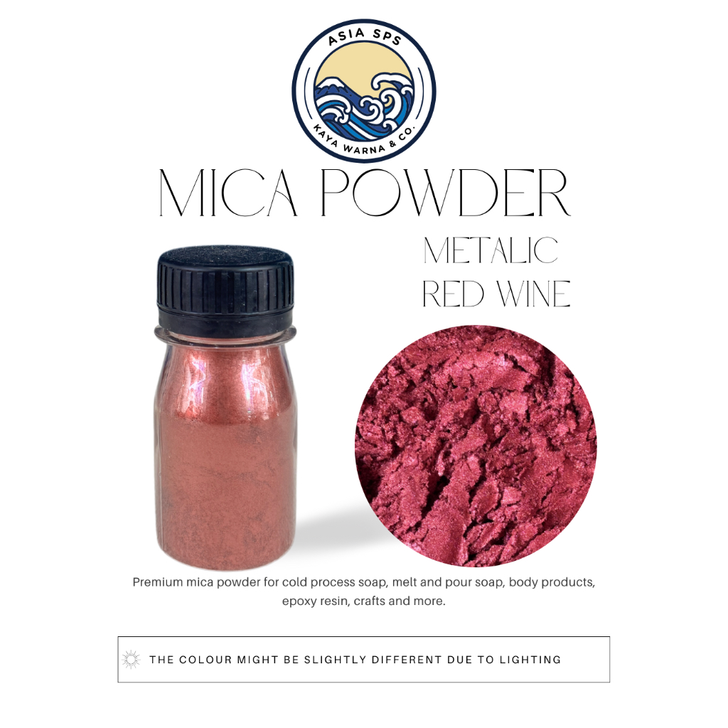 

Bubuk Mika Pigment RED WINE Powder Serbuk Dekorasi Otomotif Resin Sablon Slime (15g)