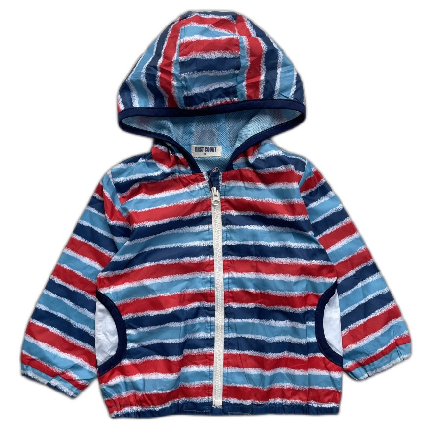 Jaket anak first count full colour stripes windbreaker