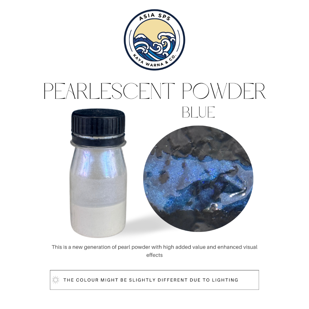 

Bubuk Mutiara Aurora White Bunglon Premium Pearlescent BLUE Serbuk Dekorasi Otomotif Resin (15g)