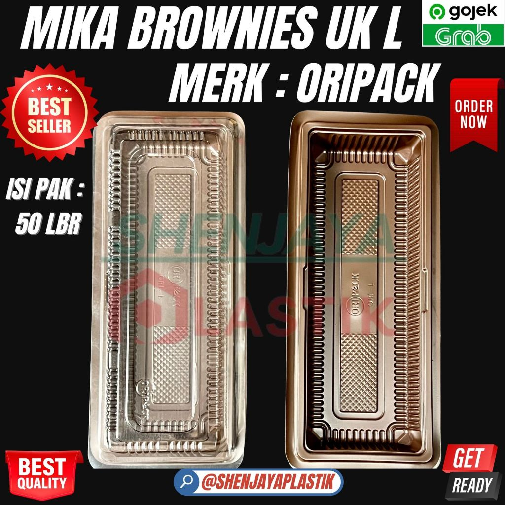 KOTAK PLASTIK,MIKA KUE,MIKA BROWNIES  | UK LARGE| ISI 50PCS/PAK