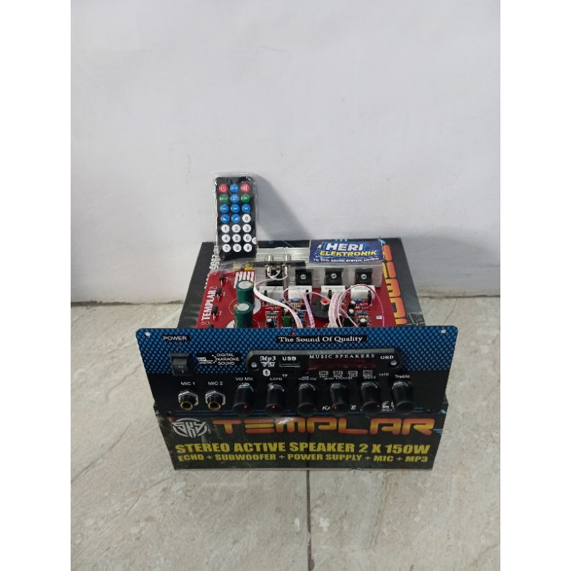 Kit Aktif Speaker Stereo echo + Power supply + mic + mp3