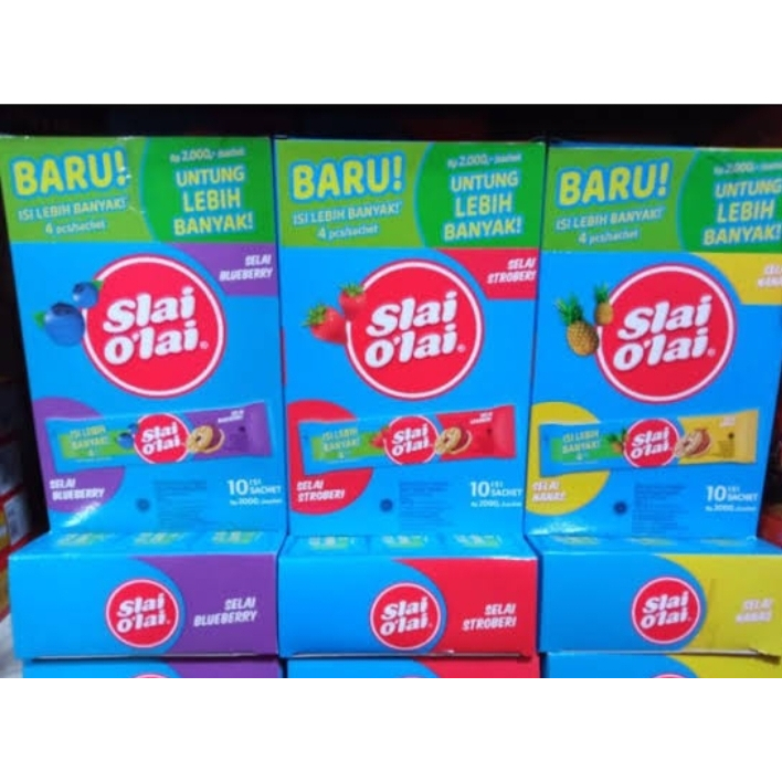 

biskuit slai olai strawberry, blueberry, nanas per box isi 10, isi 32 gram per bungkus