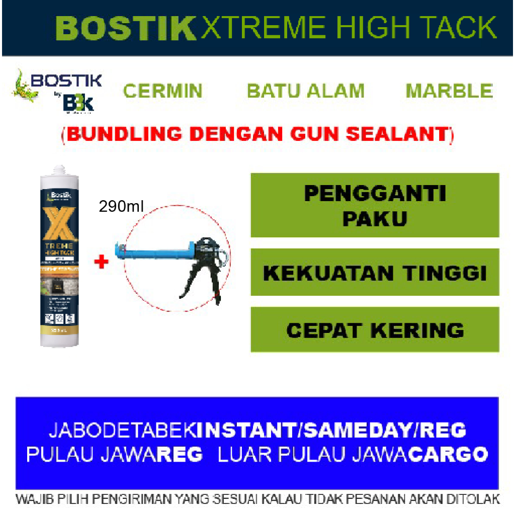 Lem Perekat Quadra Granite Slab Bostik No More Nails High Tack H785 H 785 Xtreme High Tack (Nama Bar