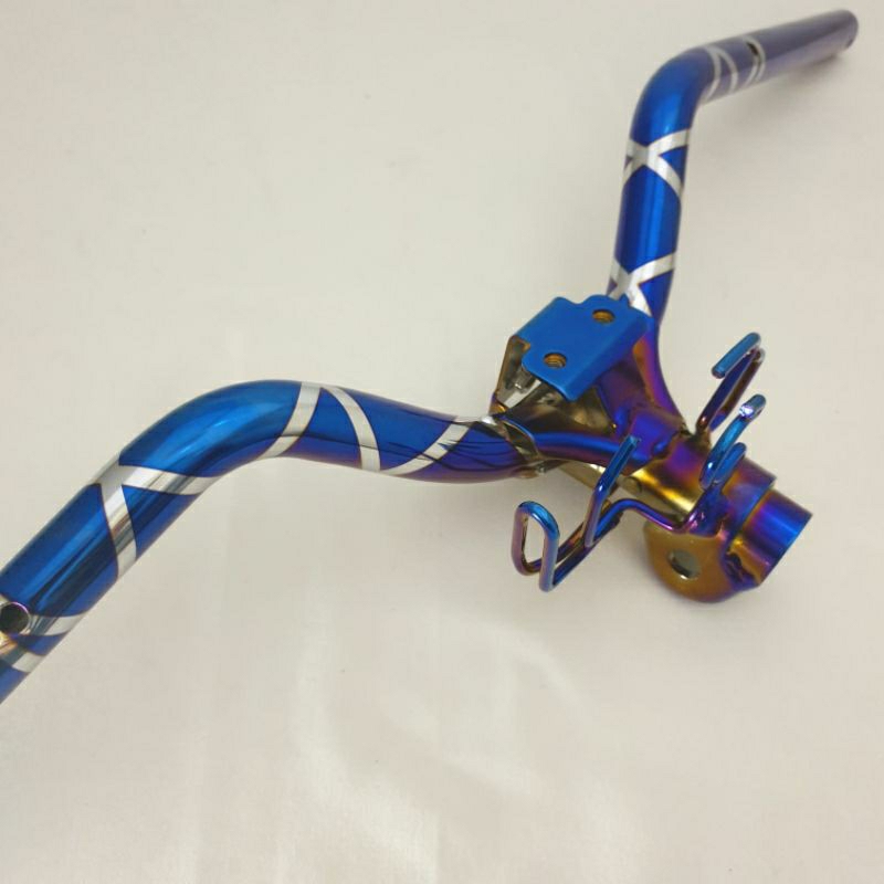 Stang Fino Thailand Karbu - Original Handlebar Blue Cross & Chrome untuk Fino Old