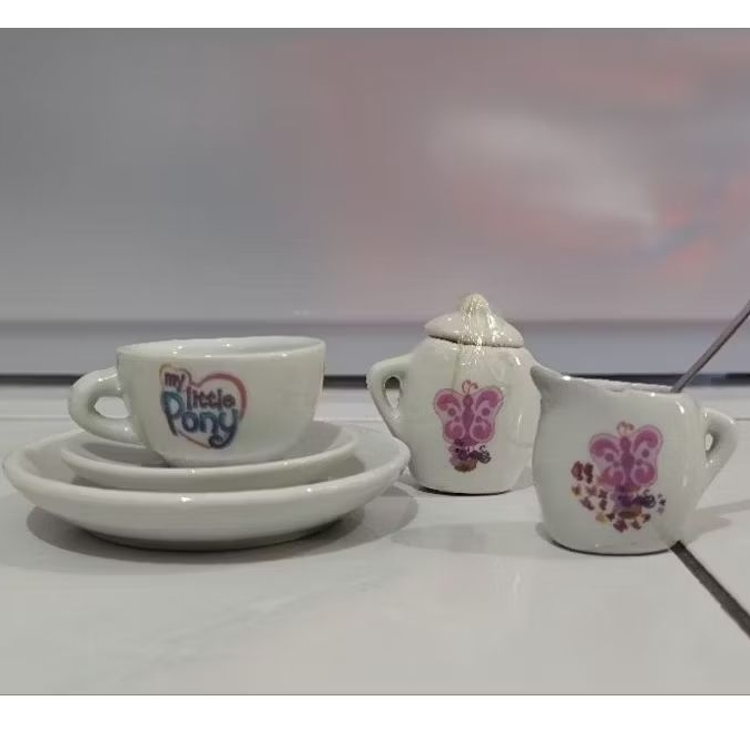 Mainan Tea Set Keramik My Little Pony for 8 Edukasi Anak Mainan Dapur Teh Cute Vintage Preloved