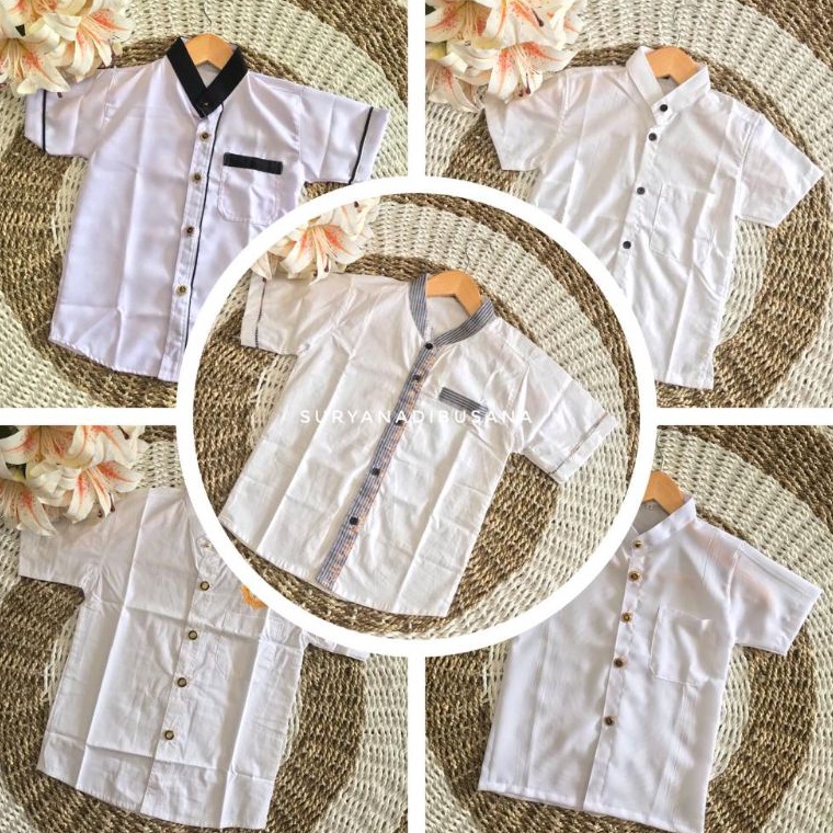 KODE U5S Safari Anak Bali  Baju Semi Safari Putih Anak ke Pura