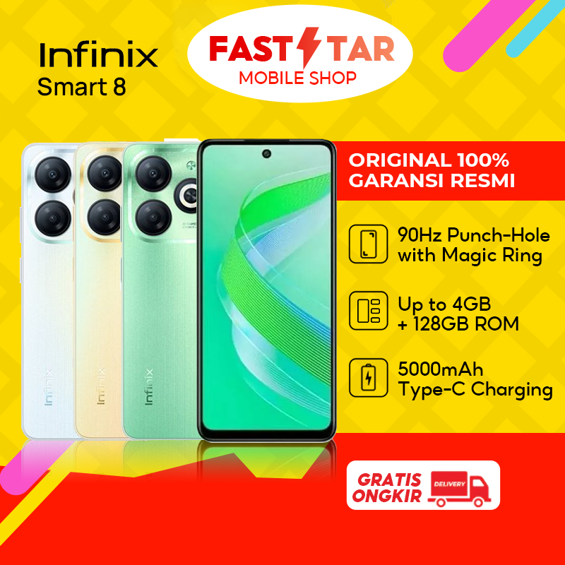 Infinix Smart 8  3+64GB/4+128GB - Up to 6GB RAM - 6.6" Magic Ring - 5000 mAh