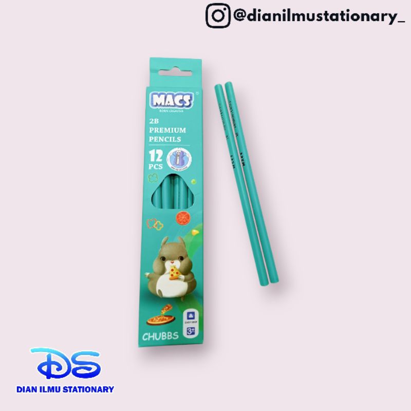 

Pensil 2B Premium Macs Chubbs/pack