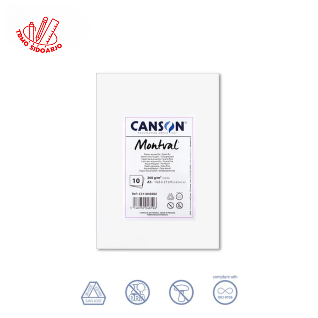 

TBMO Kertas Cat Air CANSON Montval 200gr A5 10 Sheets C31184S0002