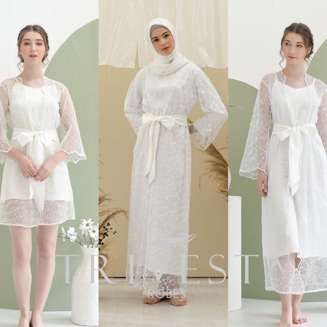 Terbaru Trivesta Robes  Maylea Robe  Snature Collection  Kimono Pengantin Bride Robe Full Brokat Pen