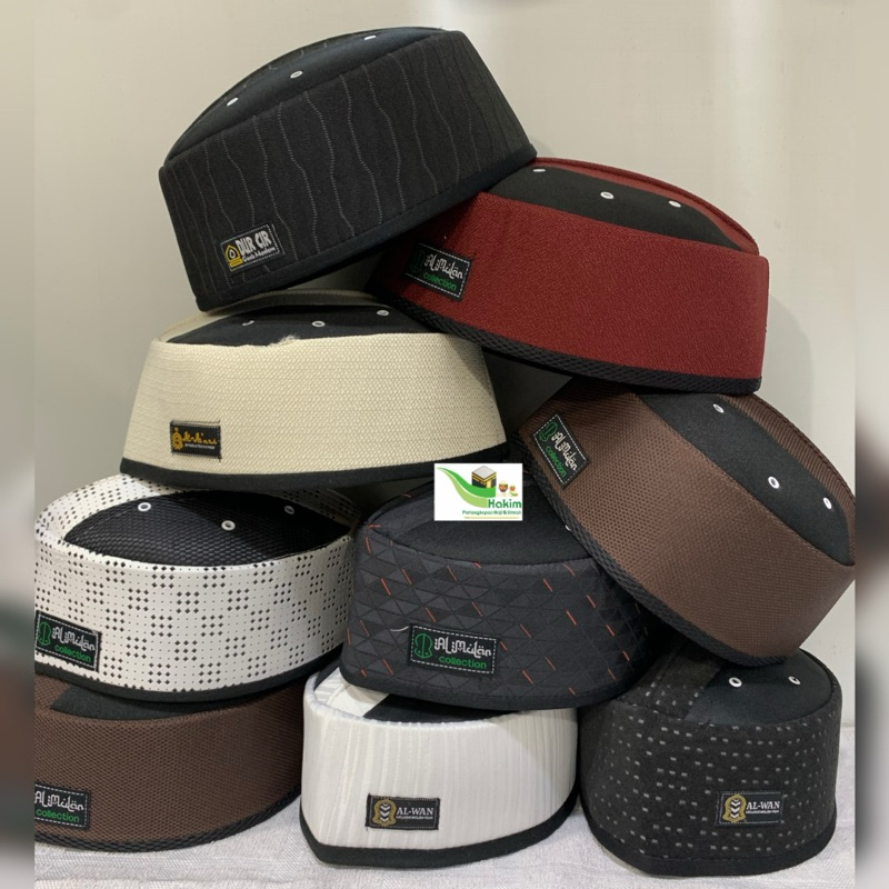 Kopiah / Lobe Turki Plat Super Premium ~ Peci / Songkok Premium Turkey Plat Kombinasi Dewasa Dan Ana