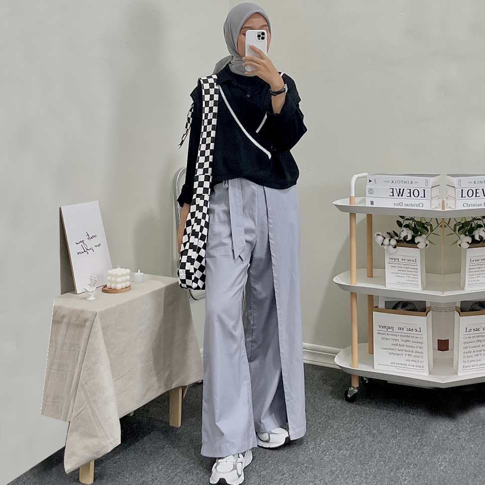 KODE B26W Lozy Hijab  Tyan Pants Celana Kulot Linen Jepang