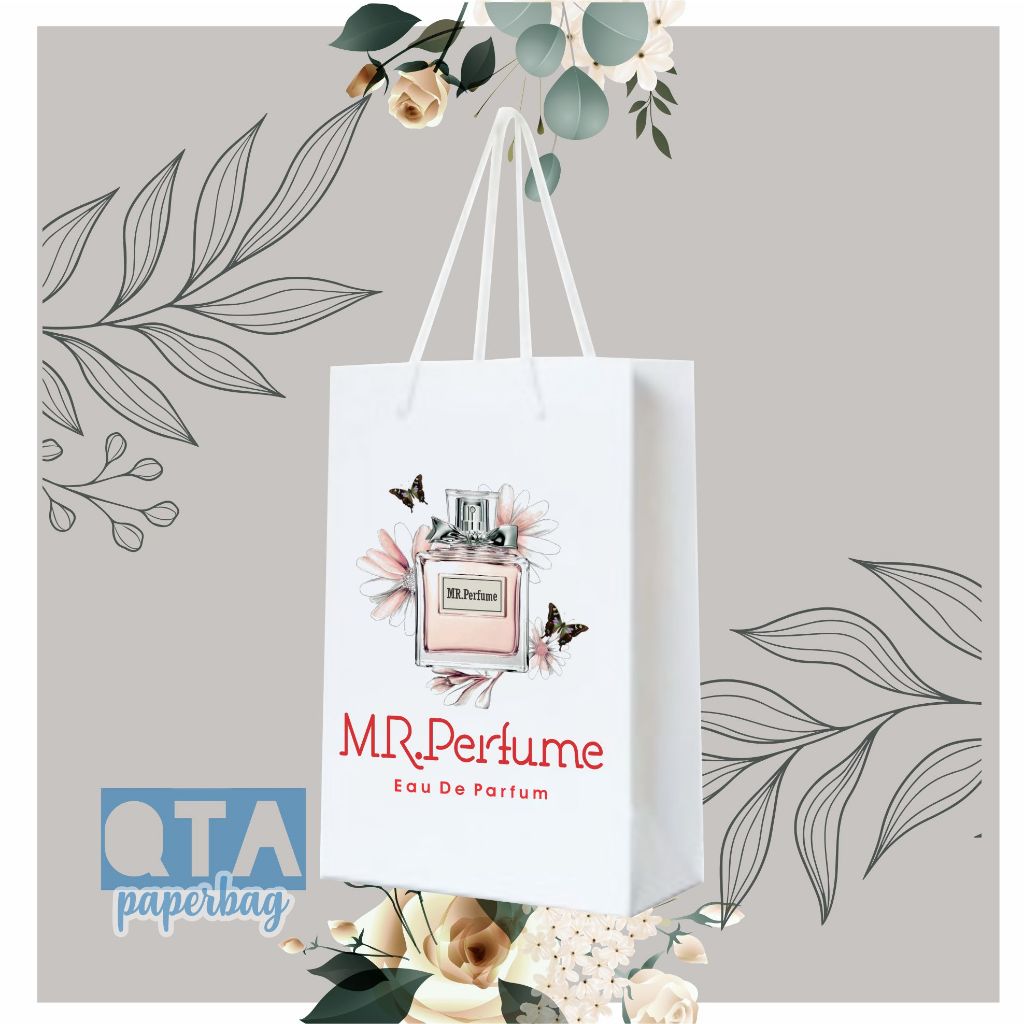 

paperbag putih full color parfum custom murah 7*4*16