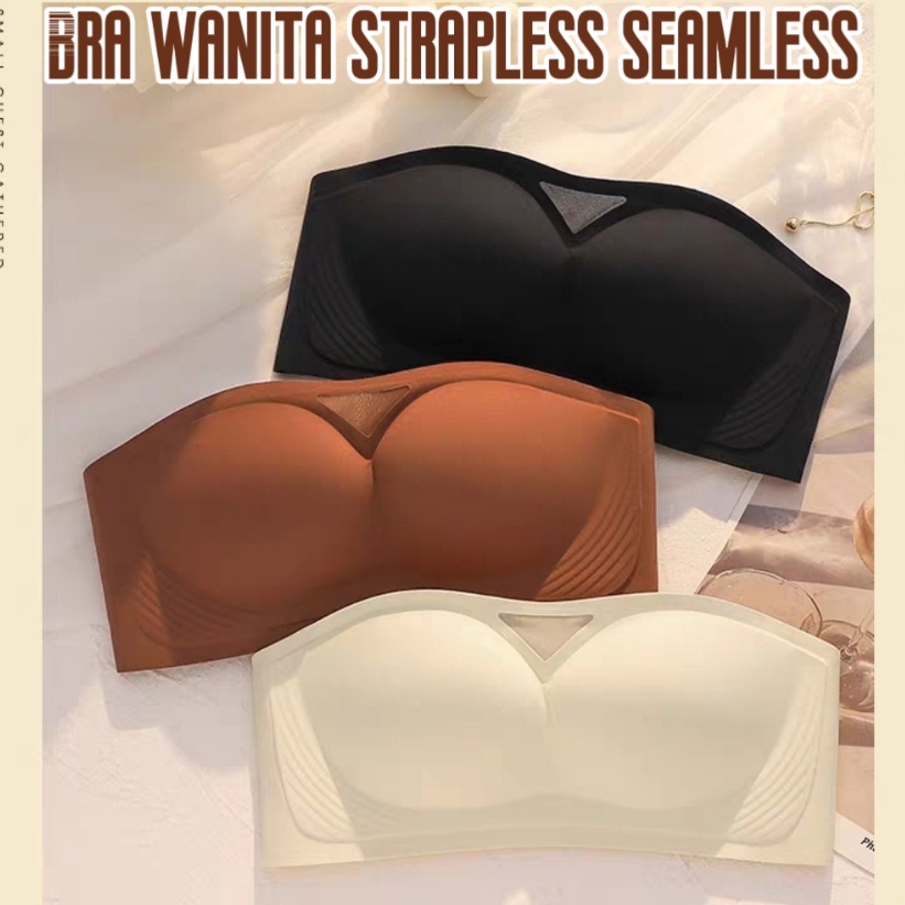 KODE K75L Bra Wanita Tanpa Tali Bahan Halus dan DinginPush Up Bra Strapless Tanpa Kawat