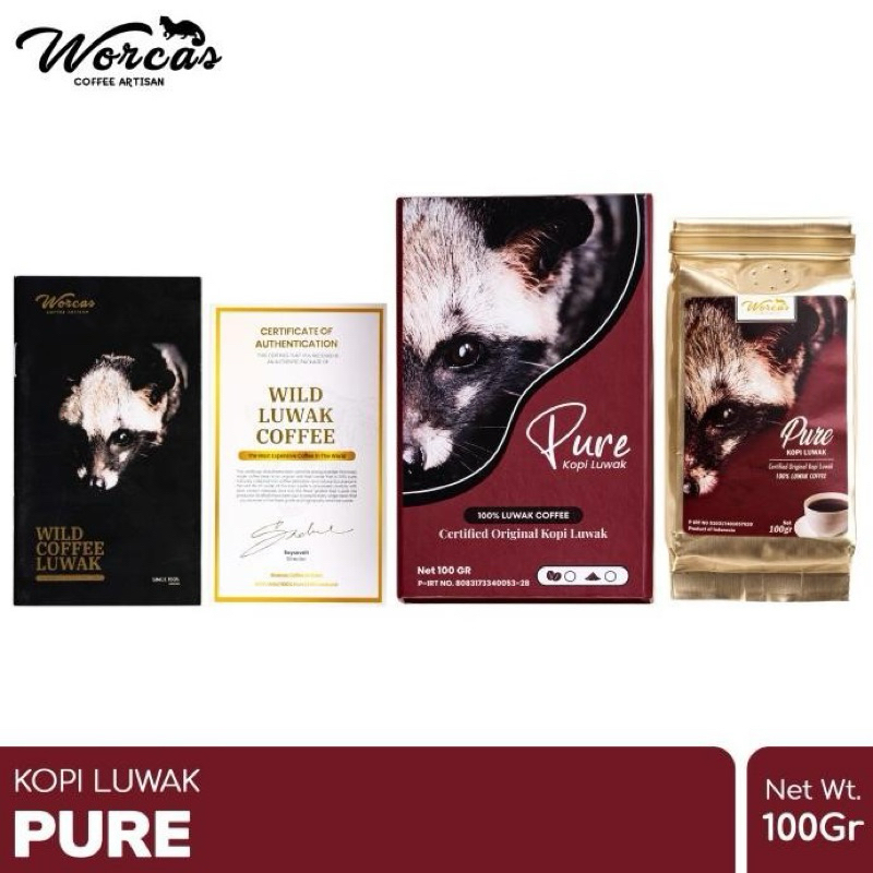 

worcas kopi luwak liar asli premium/pure 100 gr biji/bubuk