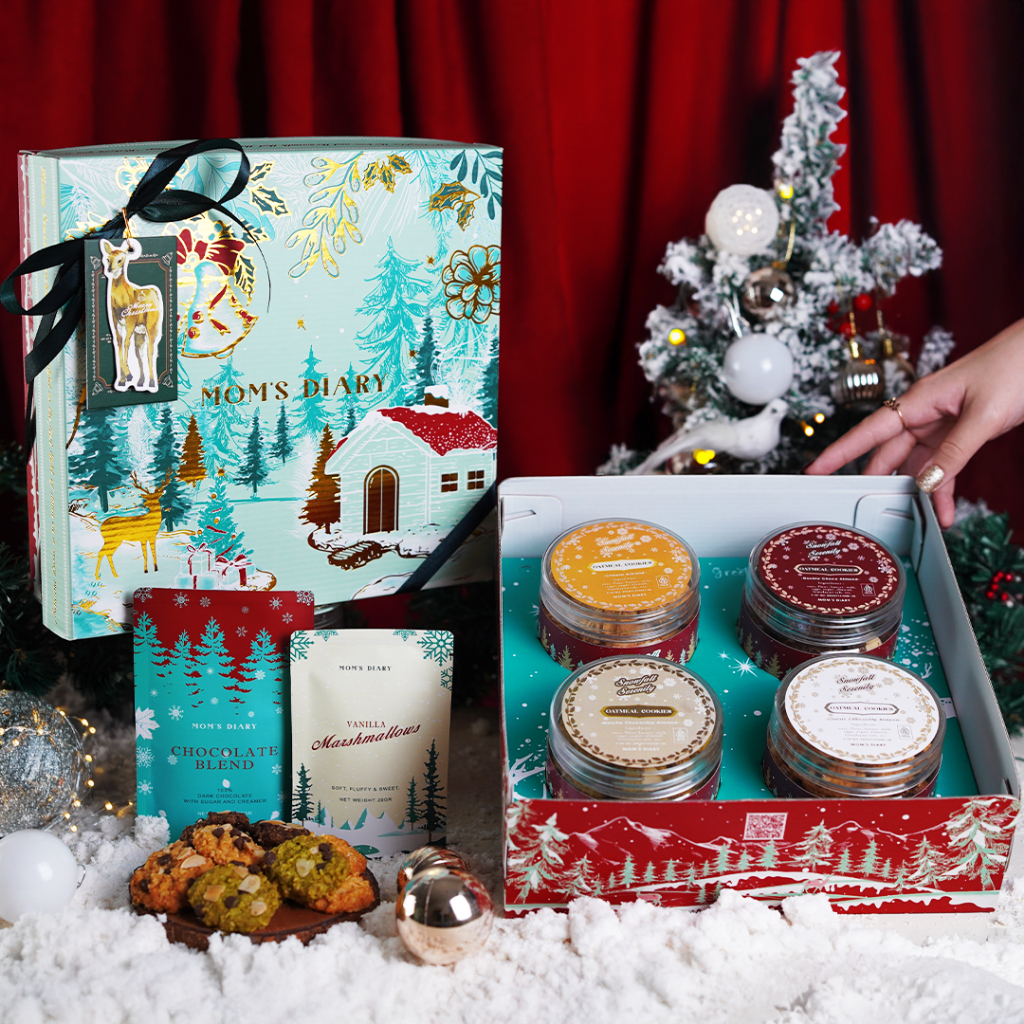 

Hampers Natal / Christmas Hampers / Parcel Natal - Deluxe Eid - 4 Jar Spesial Oatmeal Cookies