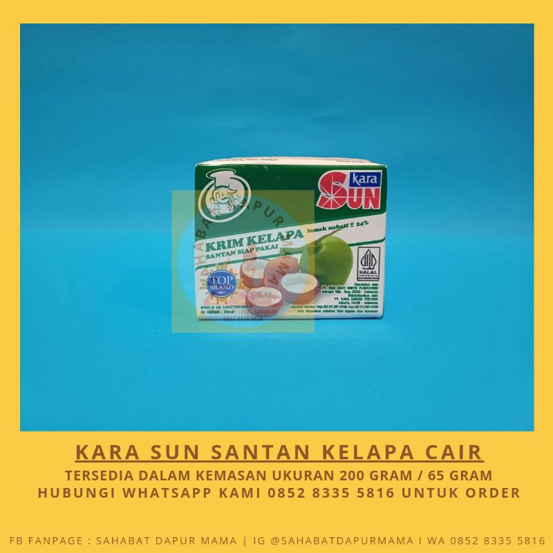 

Kara Sun Santan Kelapa Cair Ukuran 200ml
