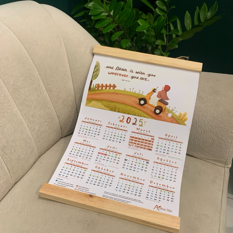 

Kalender Dinding 2025 Reminder Motivasi Aesthetic Cute Minimalist Muslimah Wanita Islami Hijriyah Islamic Kayu Pinus by Akad Kita